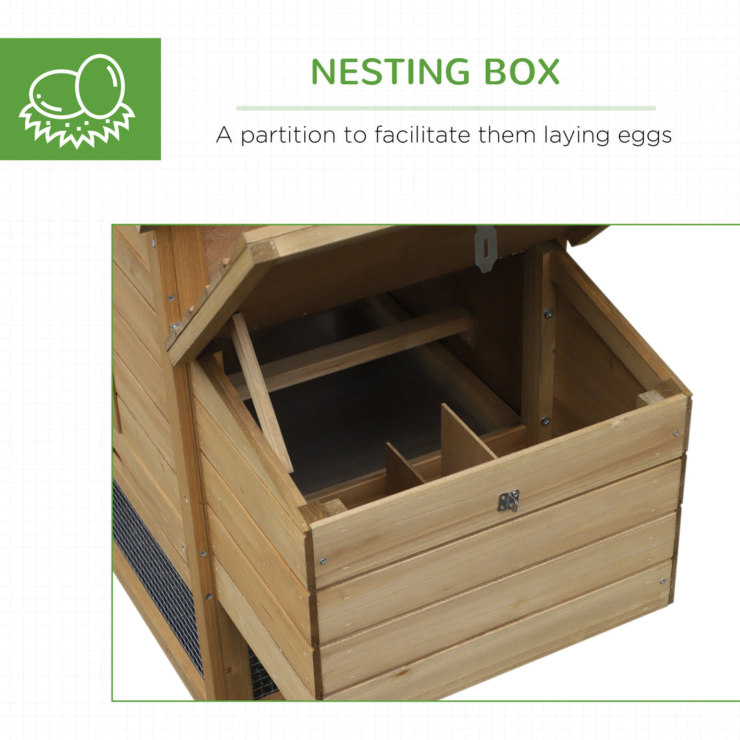 Chicken Coop Hen Cage Small Animal Hutch Nesting Box w/Outdoor Run 150.5 x 54 x 87 cm