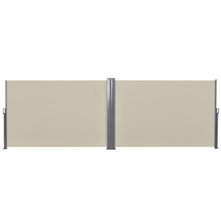 Steel Frame Retractable Double Side Awning Beige