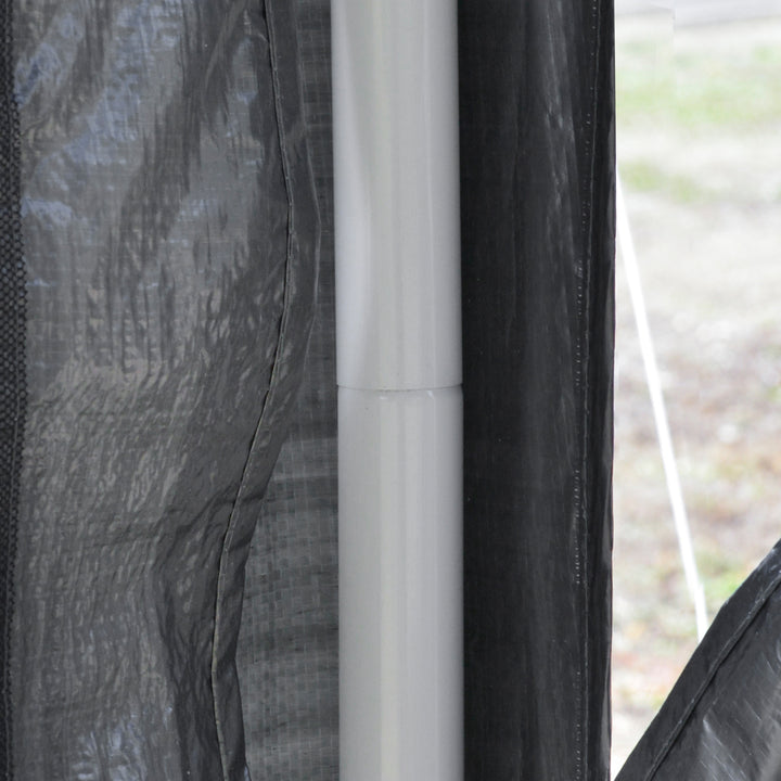 Outsunny 4 m x 3 m Gazebo Party Tent Outdoor Canopy Garden Sun Shade w/ Mesh Sidewalls, Dark Grey