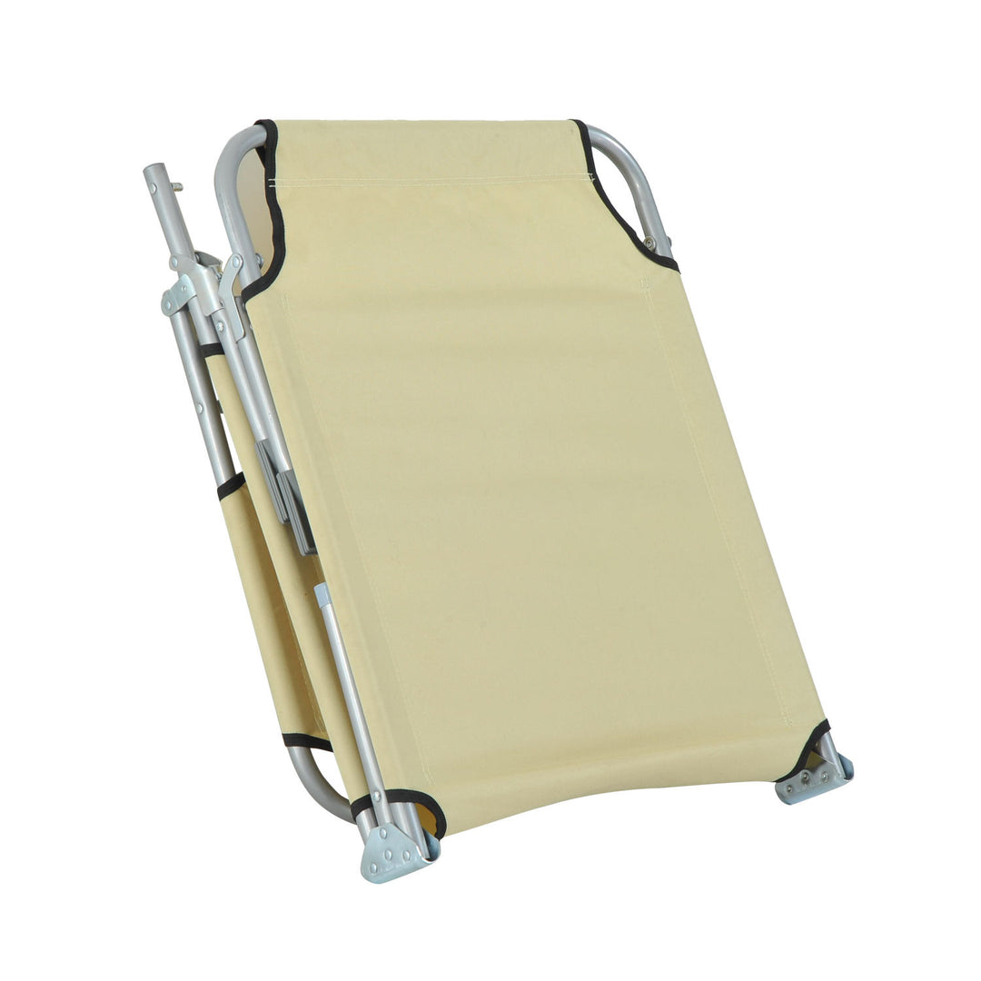 Outsunny Portable Adjustable Lounger,Oxford Cloth-Beige