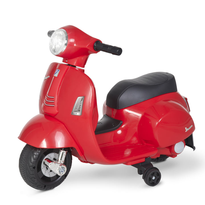 Vespa Licensed Kids Ride On Motorcycle 6V Battery Powered Electric Trike Toys for 18-36 Months with Horn Headlight Red