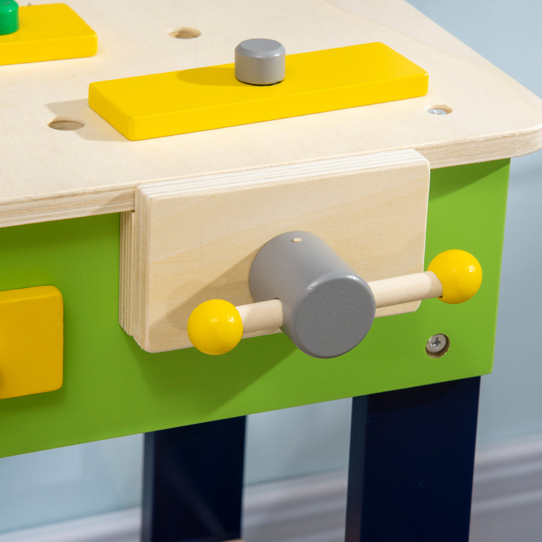 27 Pieces Tool Bench Toy, Kids Workbench with Wooden Tool Kits, Educational Tool Pretend Play Gift for Boys or Girls Aged 3-6 Years Old cm