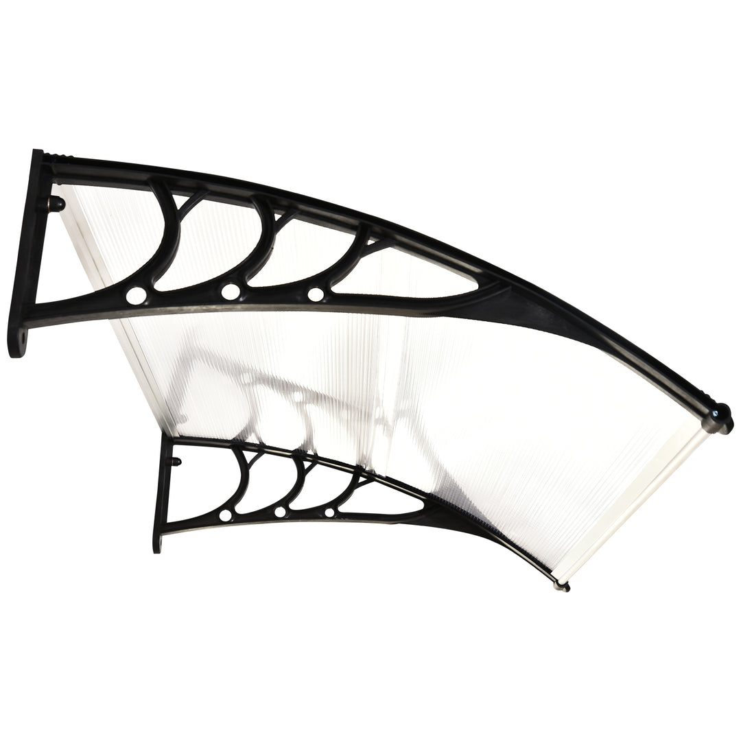 Curved Window Door Canopy Aluminium Rigid Plastic Polycarbonate Fixed Outdoor Awning Modern Design UV Water Rain Resist