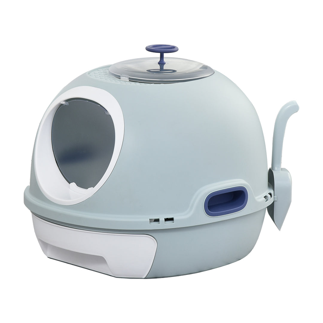 PawHut Cat Litter Box With Litter Scoop, Drawer-Type Easy To Clean, Skylight, Light And Easy To Move