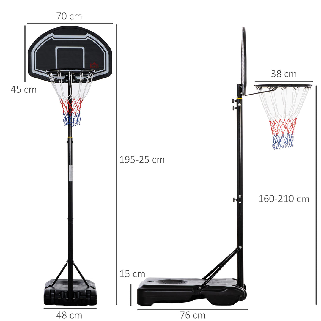 Adjustable Basketball Hoop and Stand, with Wheels and Weight Base