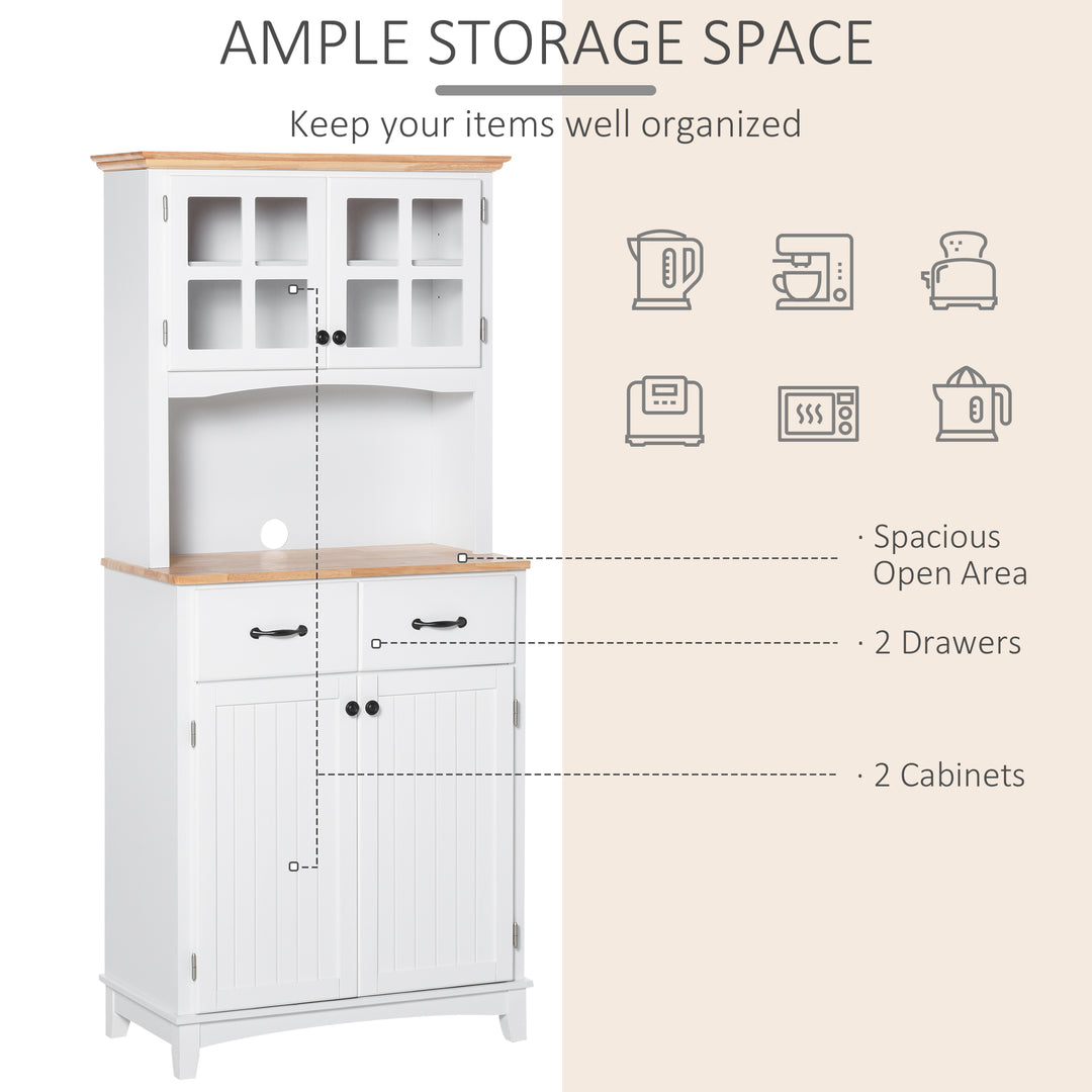 Freestanding Kitchen Cupboard, Kitchen Storage Cabinet - White