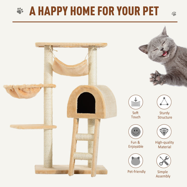 Cat Tree Kitten Activity Centre Scratch Scratching Scratcher Climber Post Rest Bed Toy 100cm