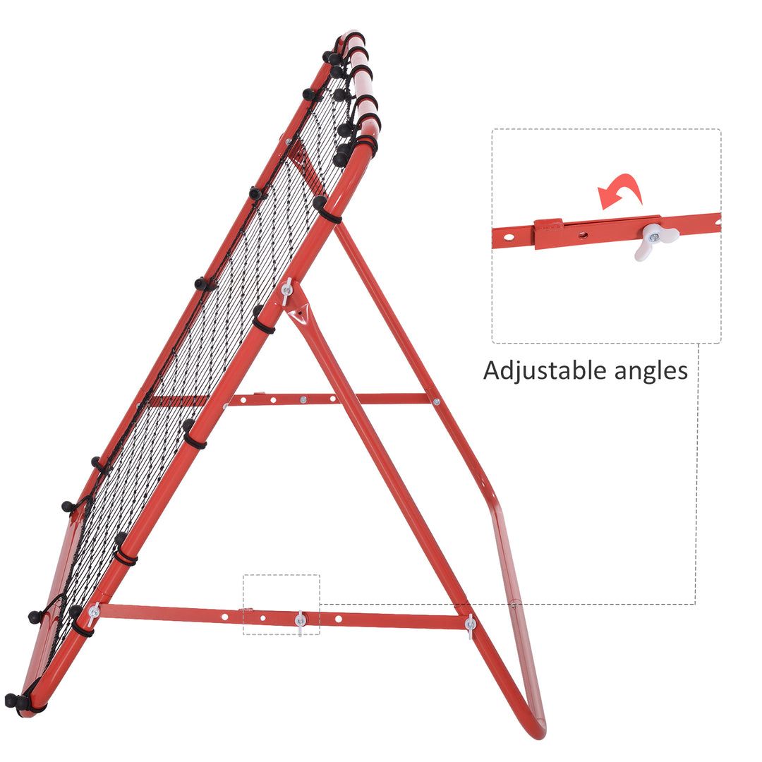 HOMCOM Rebounder Net W/PE Mesh Metal Tube, 96W x 80D x 96Hcm- Red and Black