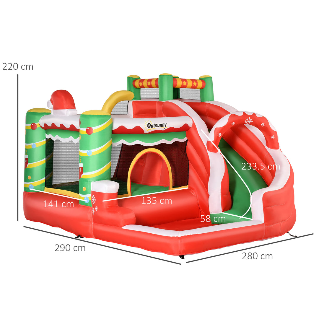 Kids Bounce Castle House Inflatable Trampoline Slide Water Pool Climbing Wall 4 in 1 with Inflator Carrybag for Kids Age 3-8