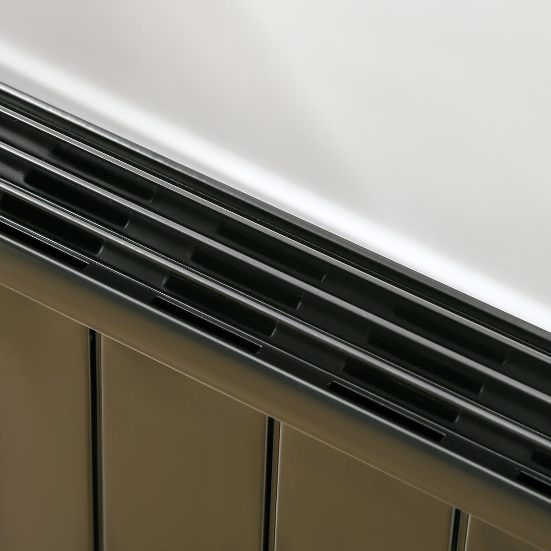 Convector Radiator Heater, Quiet Panel Heater, Freestanding or Wall-mounted Portable Electric Heater with Window Opening Detection Black