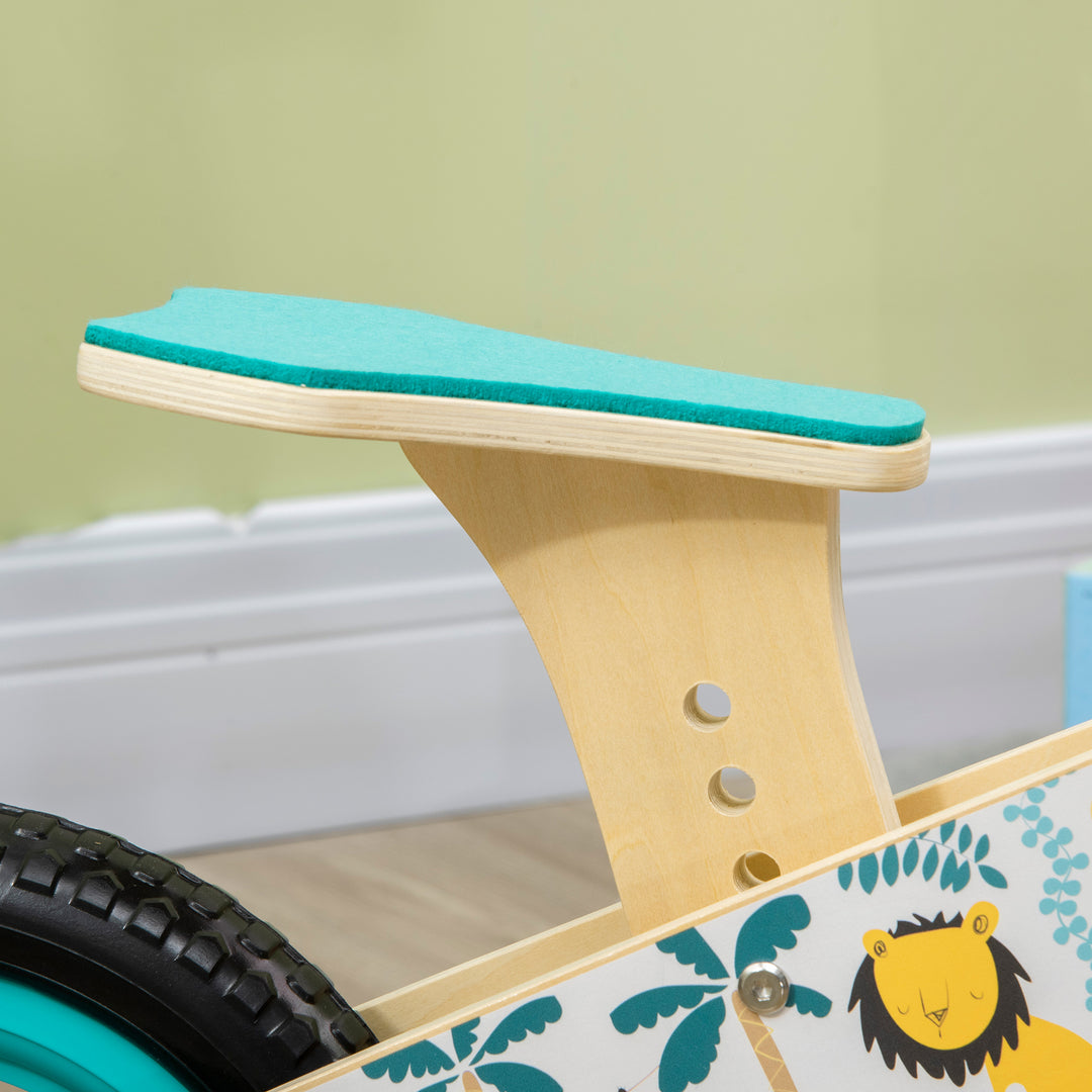 Kids Balance Bike 12 Inch Wooden for 3-6 Years Boys Girls, White