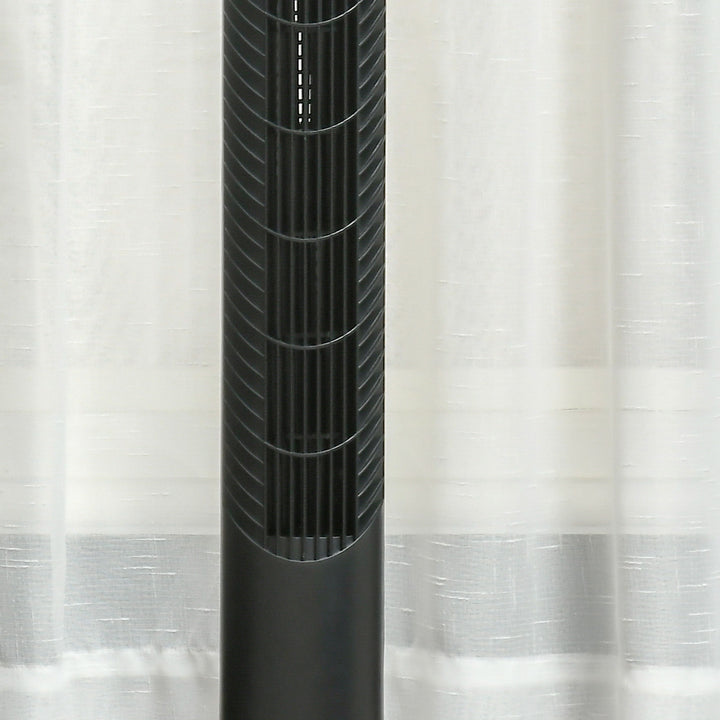 HOMCOM 36'' Freestanding Tower Fan, 3 Speed 3 Mode, 7.5h Timer, 70 Degree Oscillation, LED Panel, 5M Remote Controller, Black