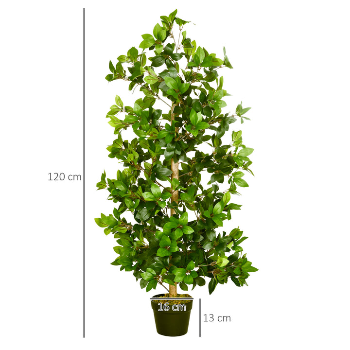 Artificial Plants Bay Leaf Laurel in Pot Fake Plants for Home Indoor Outdoor Decor, 16x16x120cm, Green