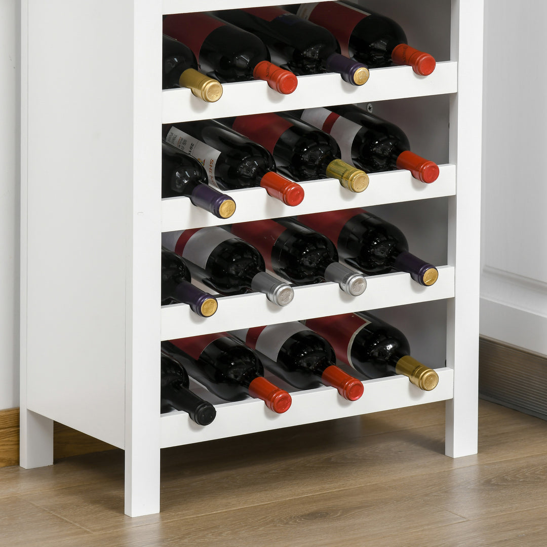 Modern Wine Cabinet Cupboard with 16-Bottle Wine Rack, Kitchen Sideboard with drawer for Living &amp; Dining Room, Home Bar, White