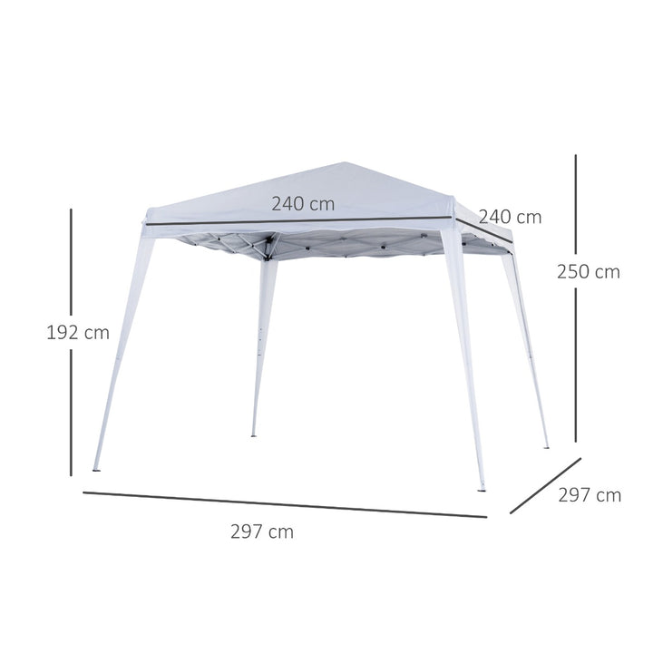 Outsunny 3 x 3 m Canopy Tent Slant Leg Pop Up Gazebo w/ Carry Bag, Height Adjustable Party Tent Instant Event Shelter for Garden, Patio, White