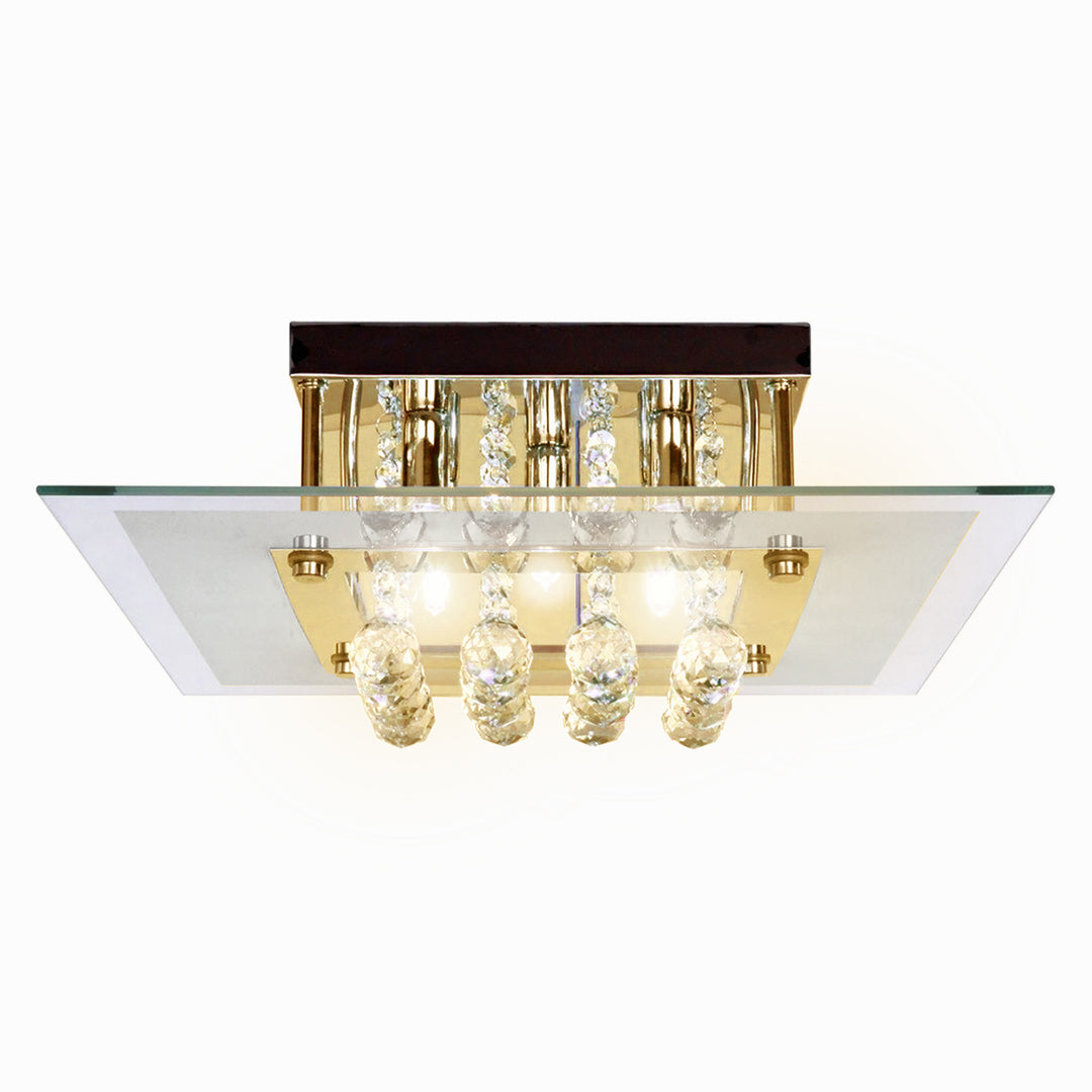 Crystal Chandelier Ceiling Mount Pendant Light Lamp Modern Illumination Fabric, 40L x 40W x 16 Hcm