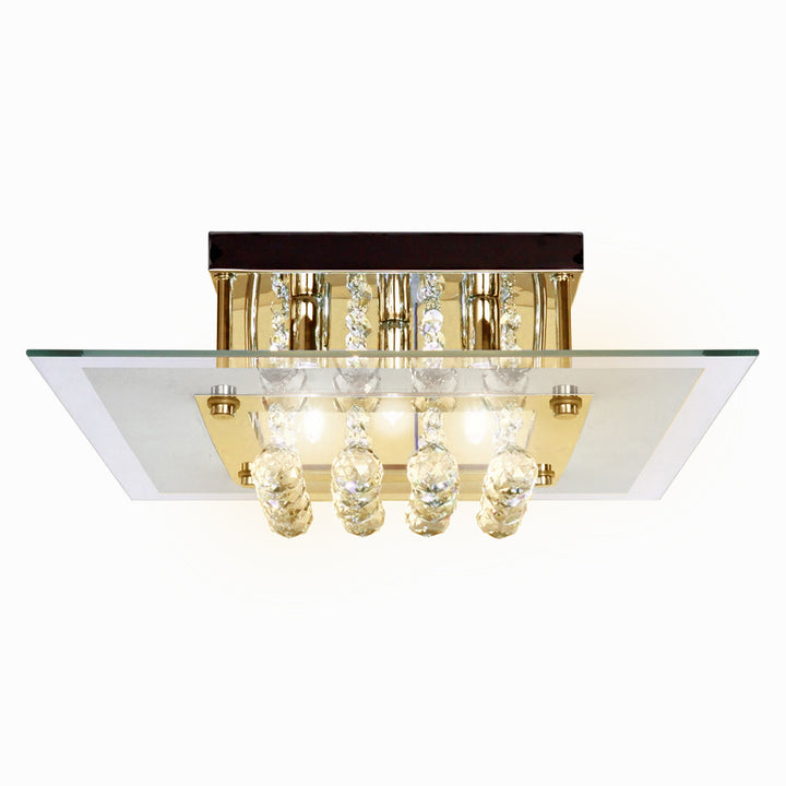 Crystal Chandelier Ceiling Mount Pendant Light Lamp Modern Illumination Fabric, 40L x 40W x 16 Hcm
