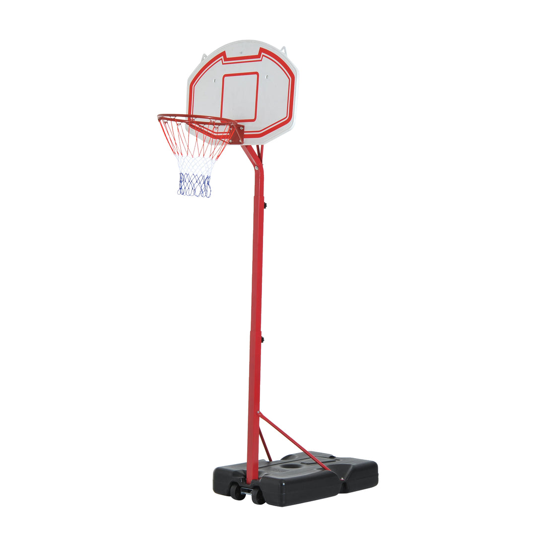 Steel Basketball Stand Height Adjustable Hoop Backboard Red