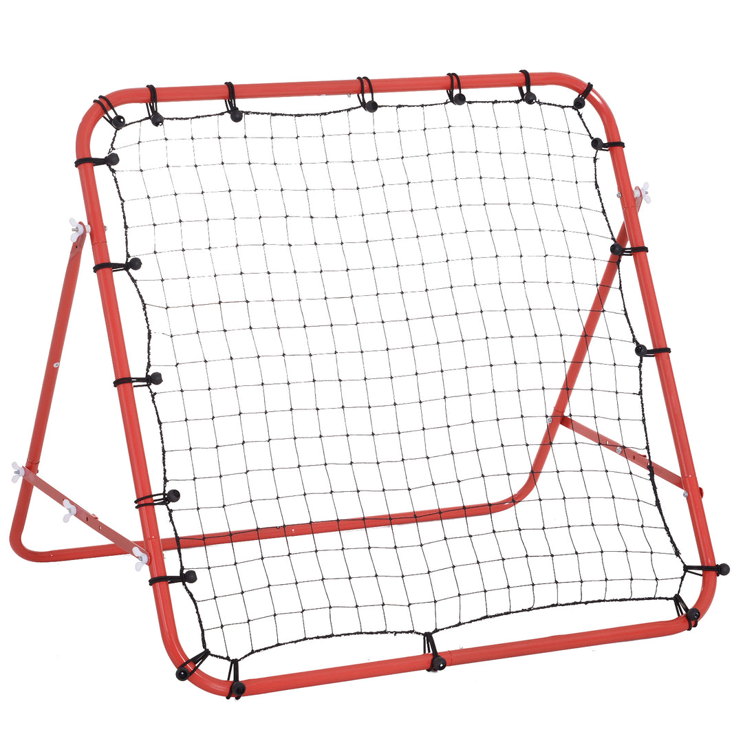 HOMCOM Rebounder Net W/PE Mesh Metal Tube, 96W x 80D x 96Hcm- Red and Black