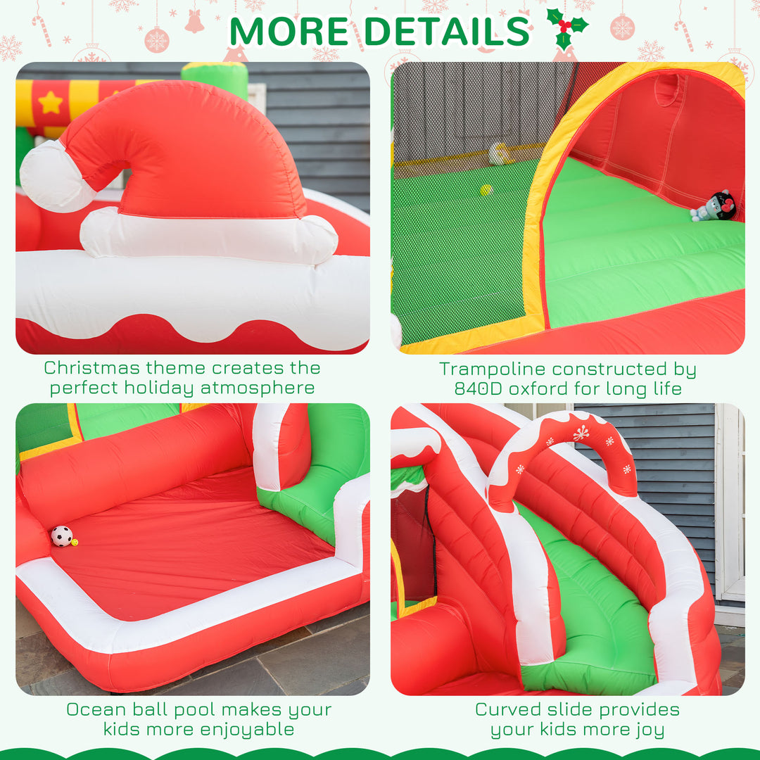 Kids Bounce Castle House Inflatable Trampoline Slide Water Pool Climbing Wall 4 in 1 with Inflator Carrybag for Kids Age 3-8