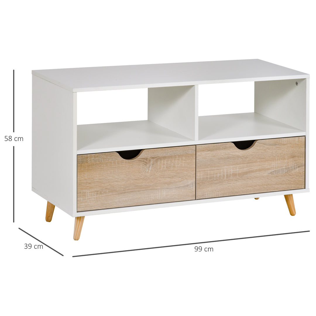 HOMCOM Particle Board TV Media Unit White/Oak