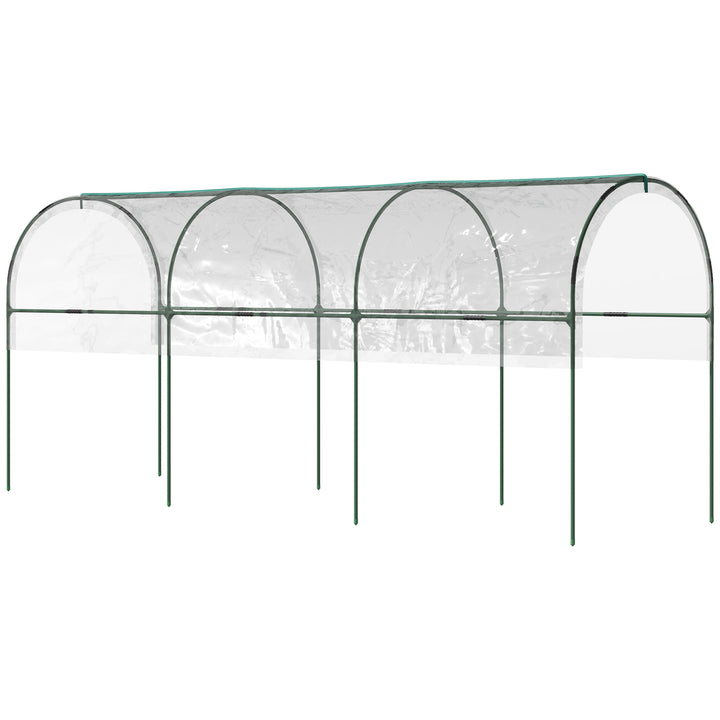 Tunnel Tomato Greenhouse with 4 Hoops and Top Tap, Pointed Bottom and Guy Ropes, Clear