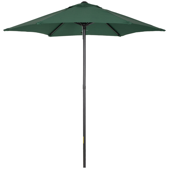 Outsunny 2m Patio Parasols Umbrellas, Outdoor Sun Shade with 6 Sturdy Ribs for Balcony, Bench, Garden, Green