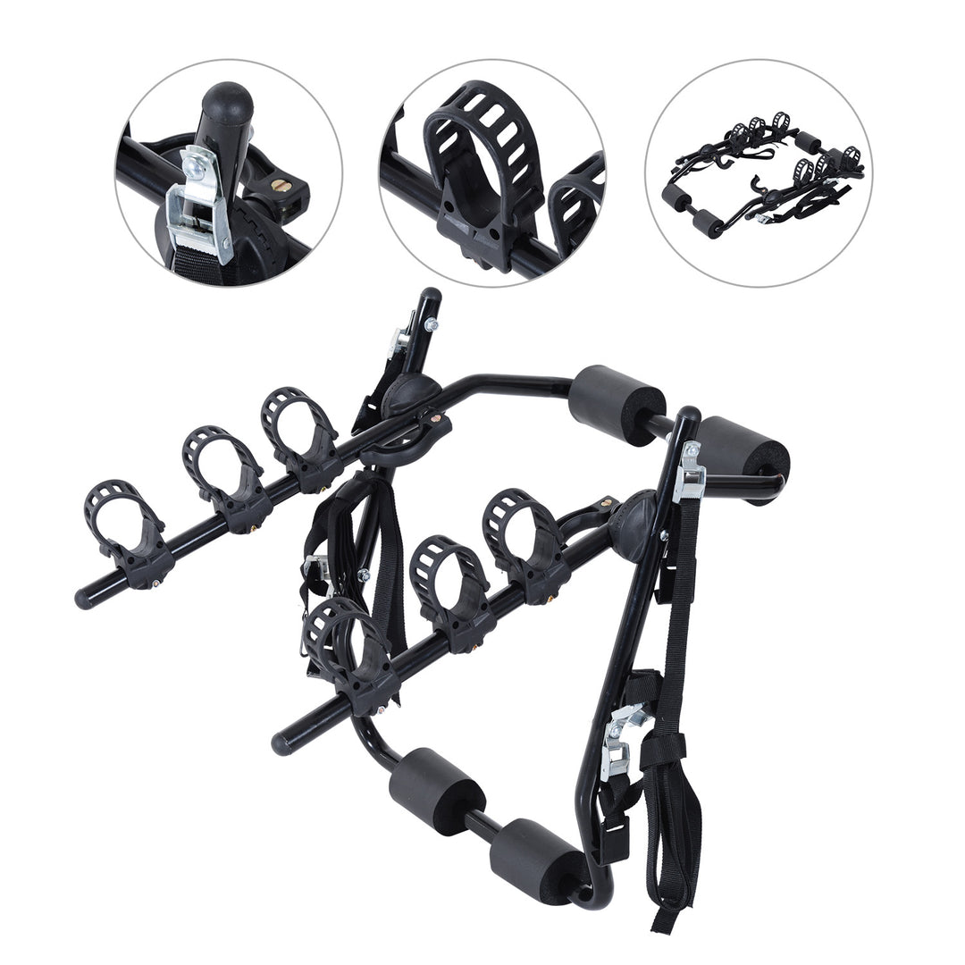 3 Bicycles Car Carrier Rack-Black