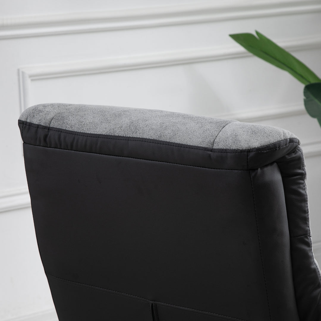 Fabric Recliner Sofa Armchair with footstool Swivel Sofa Grey
