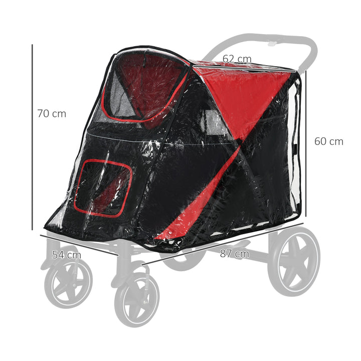 PawHut Dog Stroller Rain Cover, Cover for Dog Pram Stroller Buggy for Large Medium Dogs with Rear Entry