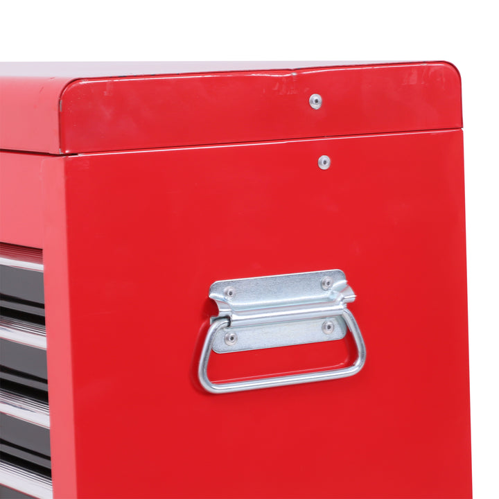Tool Chest, Metal Tool Cabinet on Wheels with 6 Drawers, Pegboard, Top Chest and Roller Cabinet Combo, 61.6 x 33 x 108cm, Red
