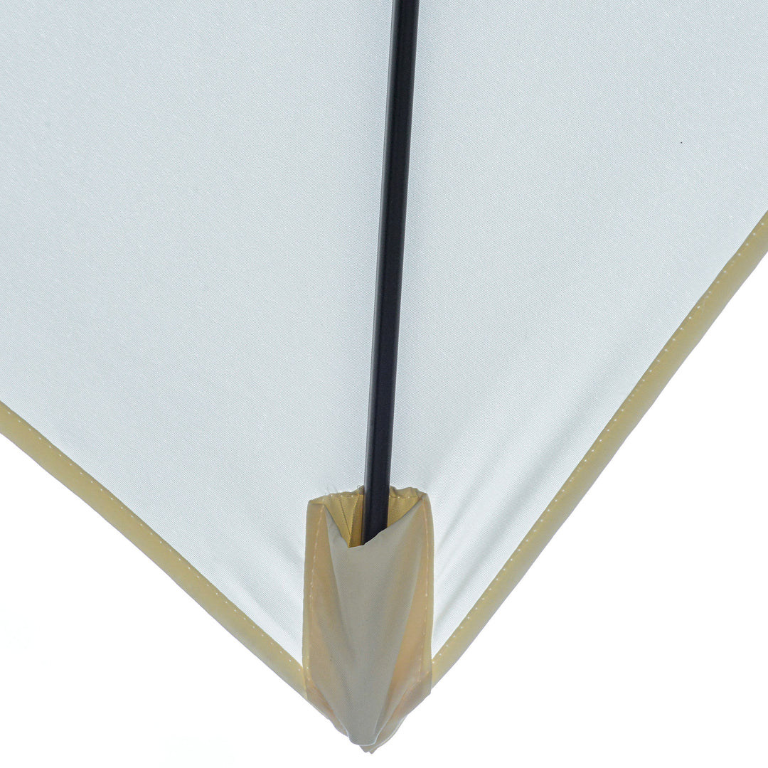 Outsunny 2 x 3m Garden Parasol Umbrella, Rectangular Market Umbrella Patio, Outdoor Table Umbrellas with Crank &amp; Push Button Tilt, Cream White