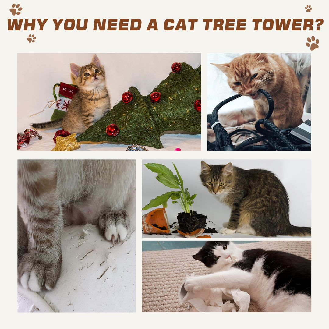 Cat Tree Kitten Activity Centre Scratch Scratching Scratcher Climber Post Rest Bed Toy 100cm