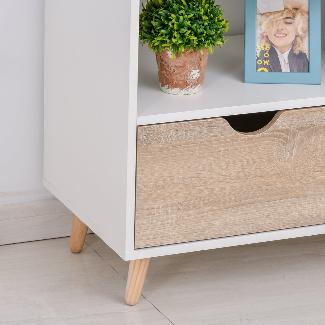 HOMCOM Particle Board TV Media Unit White/Oak