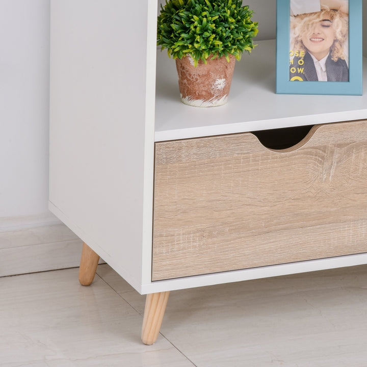 HOMCOM Particle Board TV Media Unit White/Oak