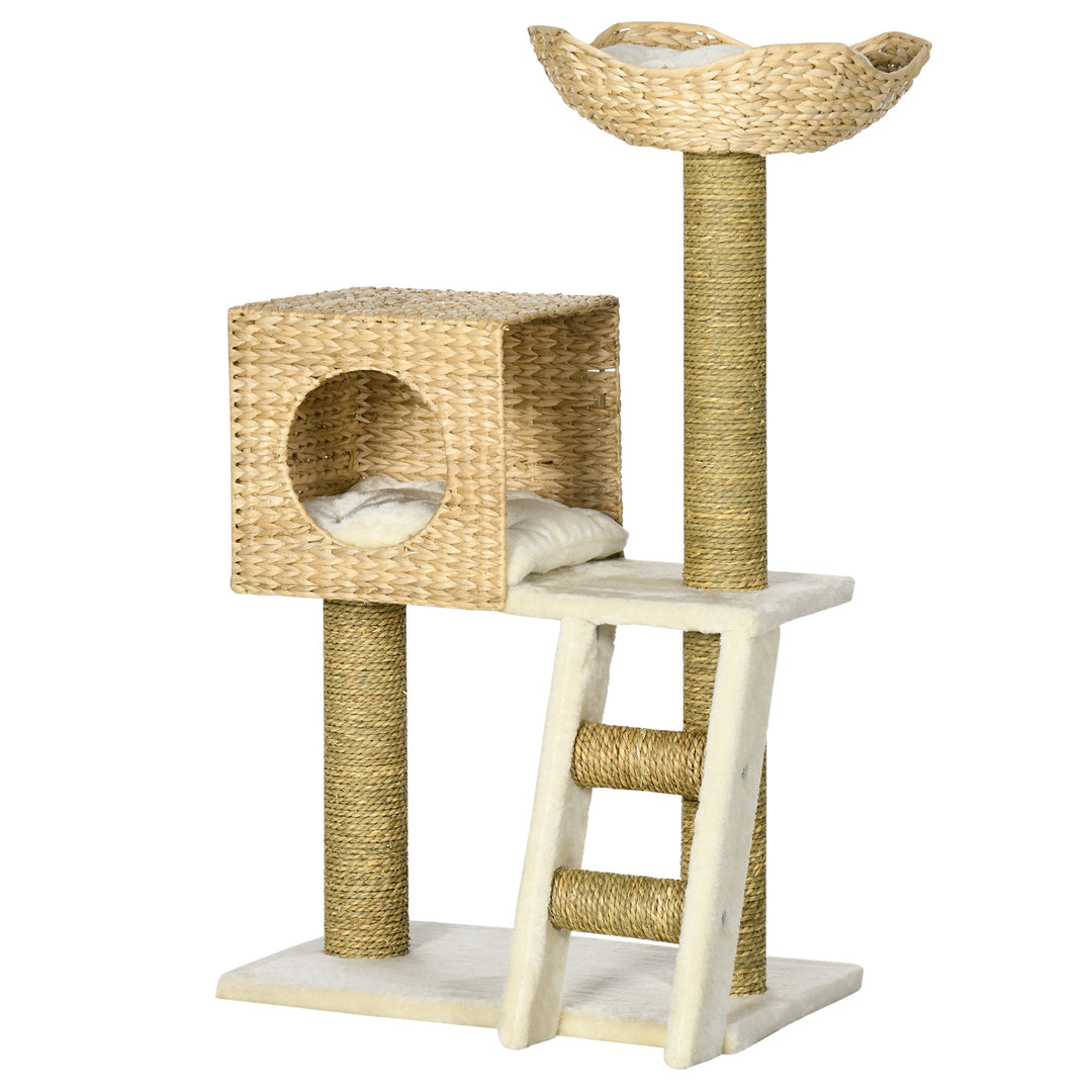 Cat Tree, with Scratching Posts, Bed, Cat House - Natural Finish