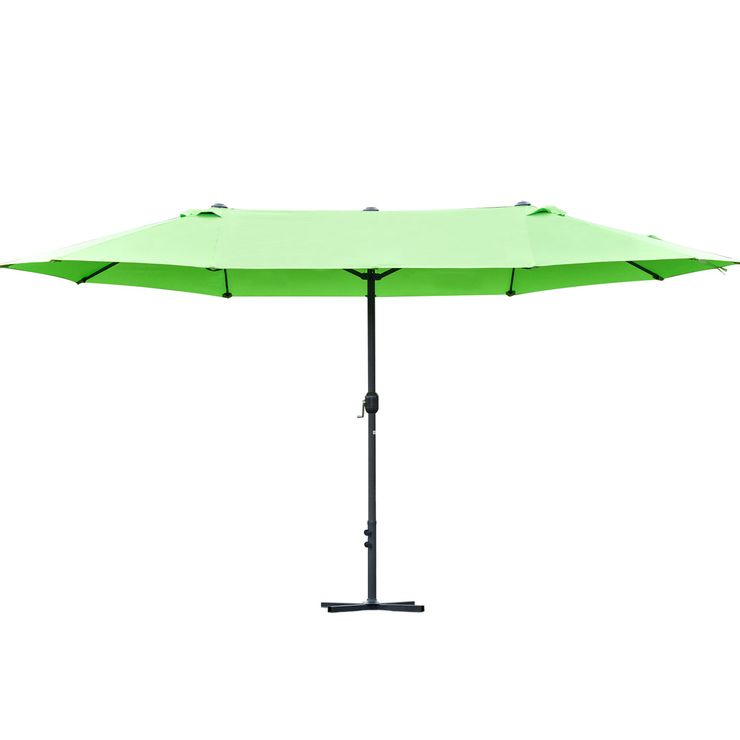 Outsunny 4.6m Garden Parasol Double-Sided Sun Umbrella Patio Market Shelter Canopy Shade Outdoor with Cross Base – Green