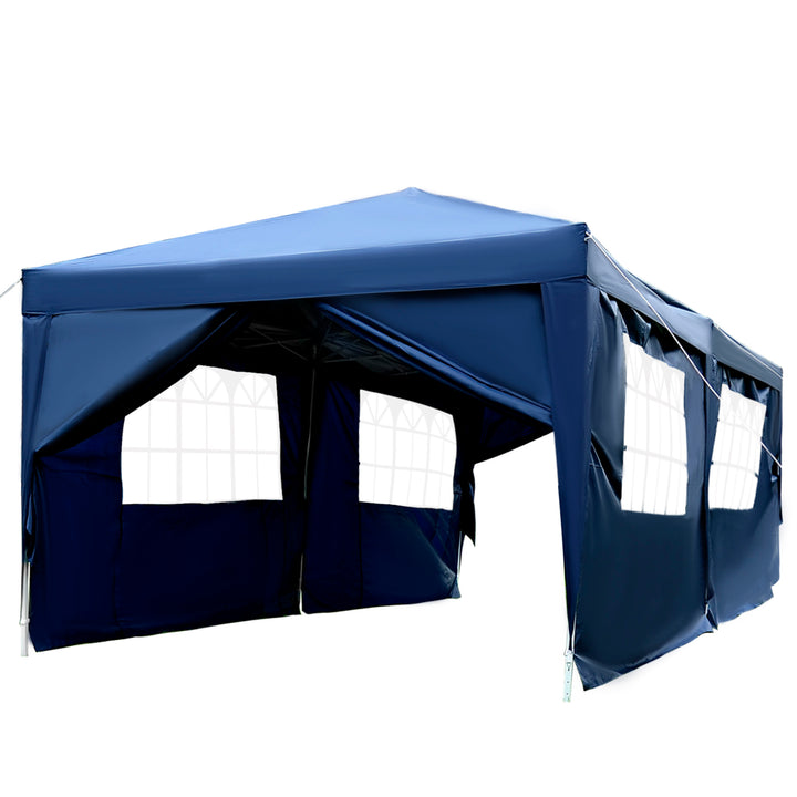 Garden Heavy Duty Water Resistant Pop Up Gazebo Marquee Tent 3 x 6m - Blue