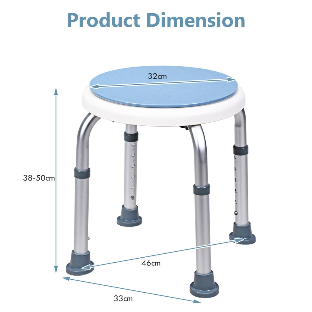 Height Adjustable Bathtub Shower Chair with 360°Rotating Seat