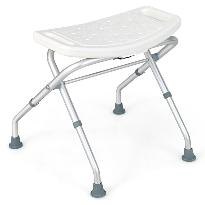 Folding Portable Shower Seat with Adjustable Height for Bathroom