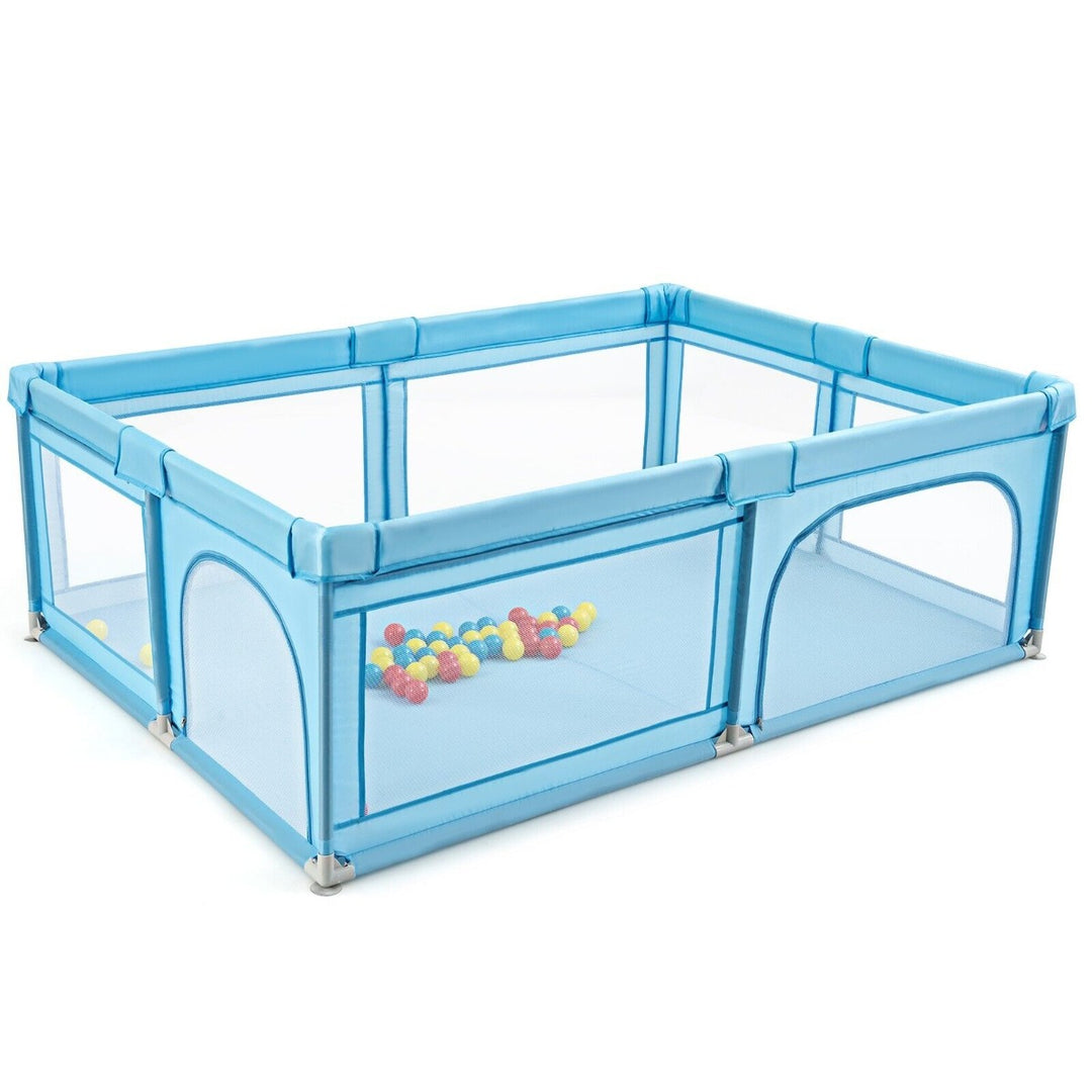 Kids Infant Safety Yard Activity Center with Ocean Balls-Blue