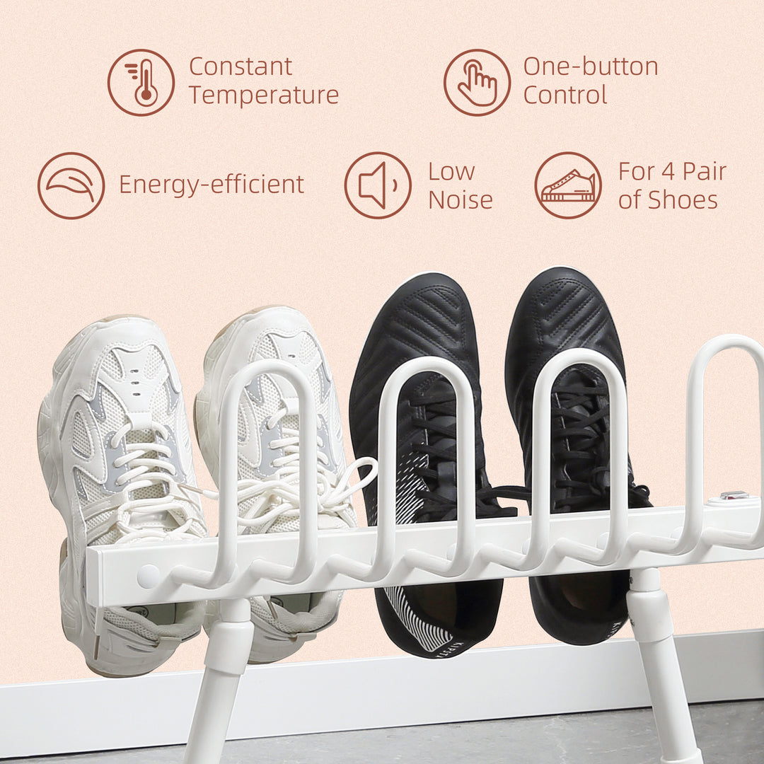 4 Pairs Electric Shoe Dryer, Portable Shoe Warmers with Constant Temperature for Boots, Leather Shoes, Socks, White