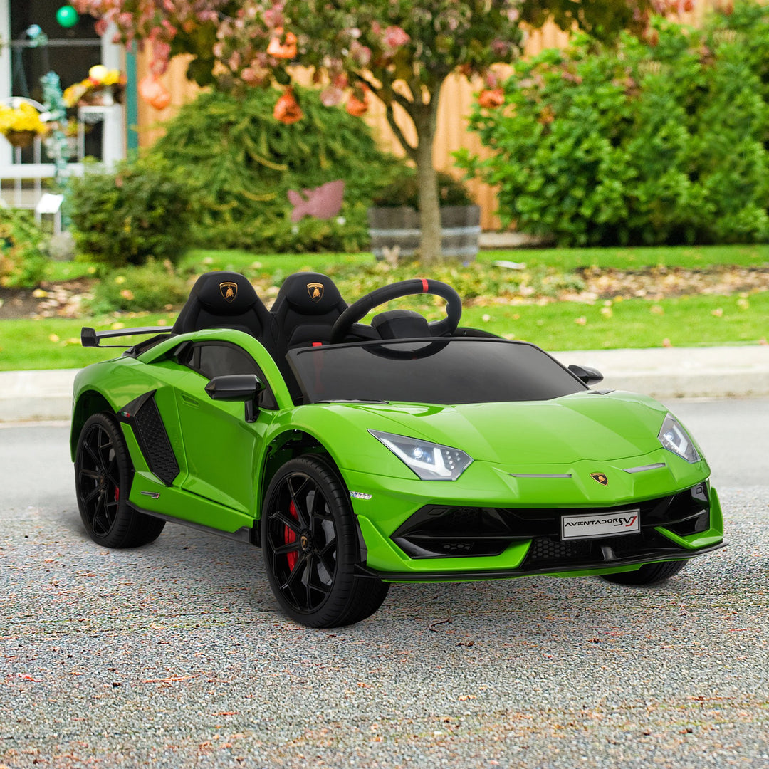 Compatible 12V Battery-powered Kids Electric Ride On Car Lamborghini Aventador Sports Racing Car Toy with Parental Remote Control Music Green