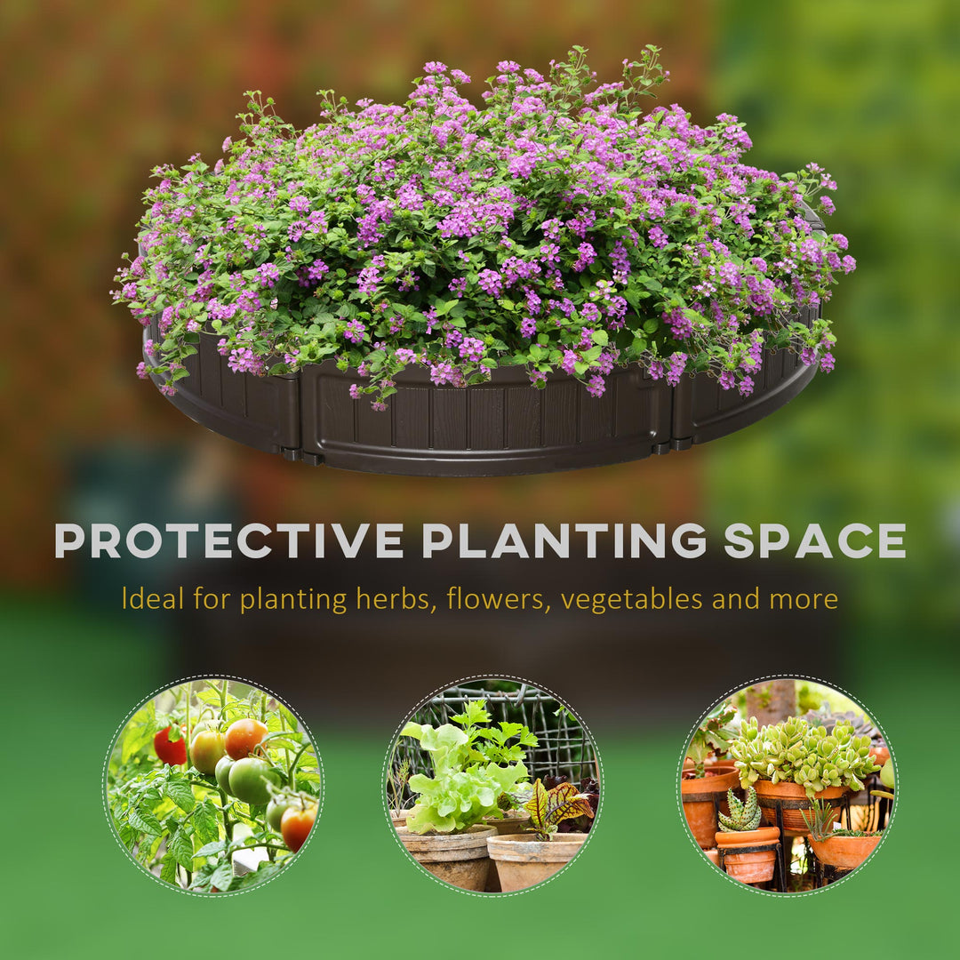 Outsunny Raise Garden Bed Kit, Round Planter Box Above Ground, DIY Assembly for Flowers/Herb/Vegetables Outdoor Garden Backyard, Φ123 x 21cm