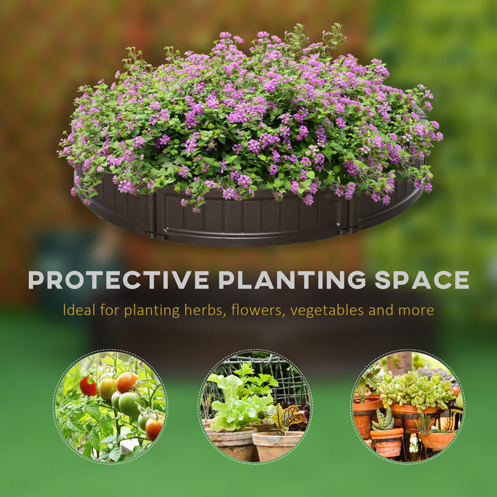 Outsunny Raise Garden Bed Kit, Round Planter Box Above Ground, DIY Assembly for Flowers/Herb/Vegetables Outdoor Garden Backyard, Φ123 x 21cm