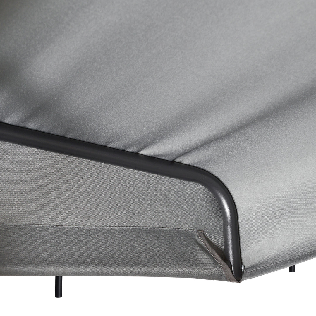 3 Seater Canopy Swing Chair Porch Hammock Heavy Duty 2 in 1 Garden Bench Lounger Bed with Metal Frame - Dark Grey