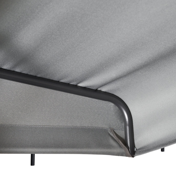 3 Seater Canopy Swing Chair Porch Hammock Heavy Duty 2 in 1 Garden Bench Lounger Bed with Metal Frame - Dark Grey