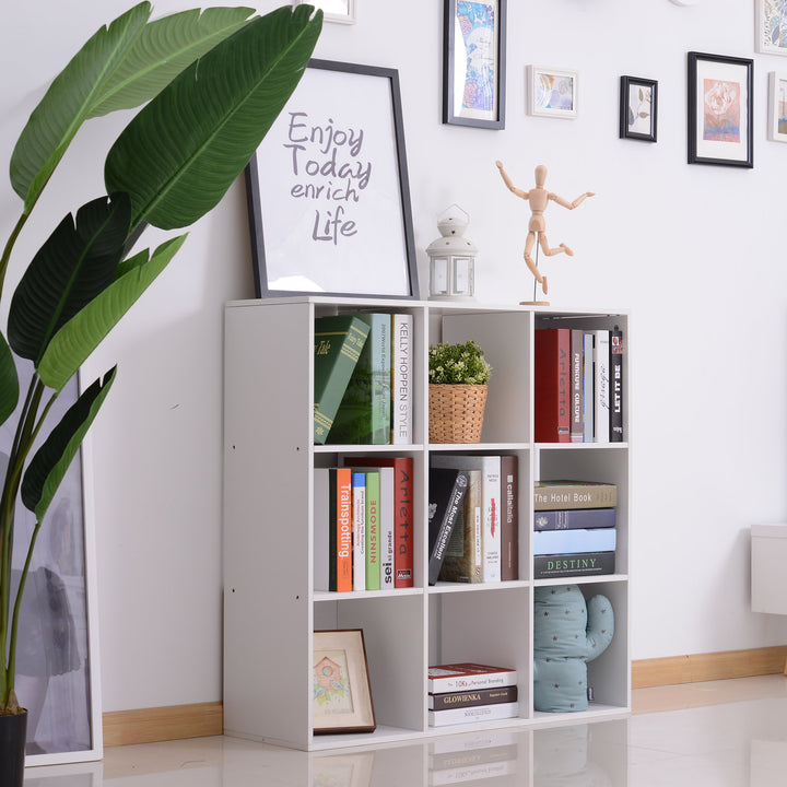 Wooden 9 Cube Storage Unit w/3 Tier Shelves Organiser Display Rack Living Room Bedroom Furniture - White