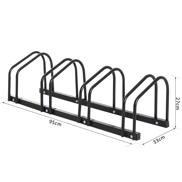Bike Parking Rack, 95Lx33Wx27H cm, Steel-Black