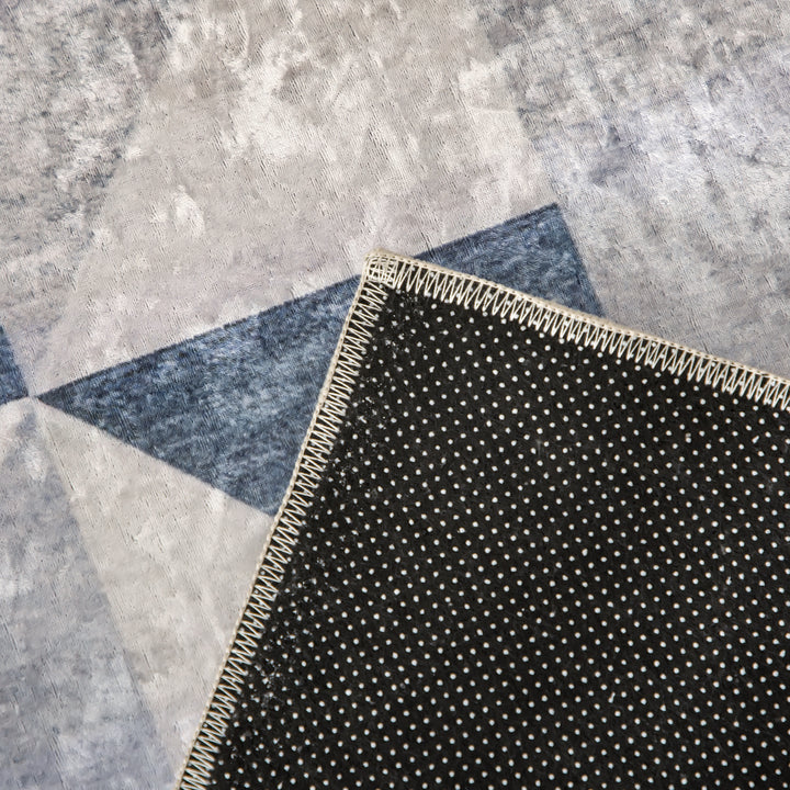Modern Grey Rug, Geometric Area Rugs Large Carpet for Living Room, Bedroom, Dining Room, 80x150 cm